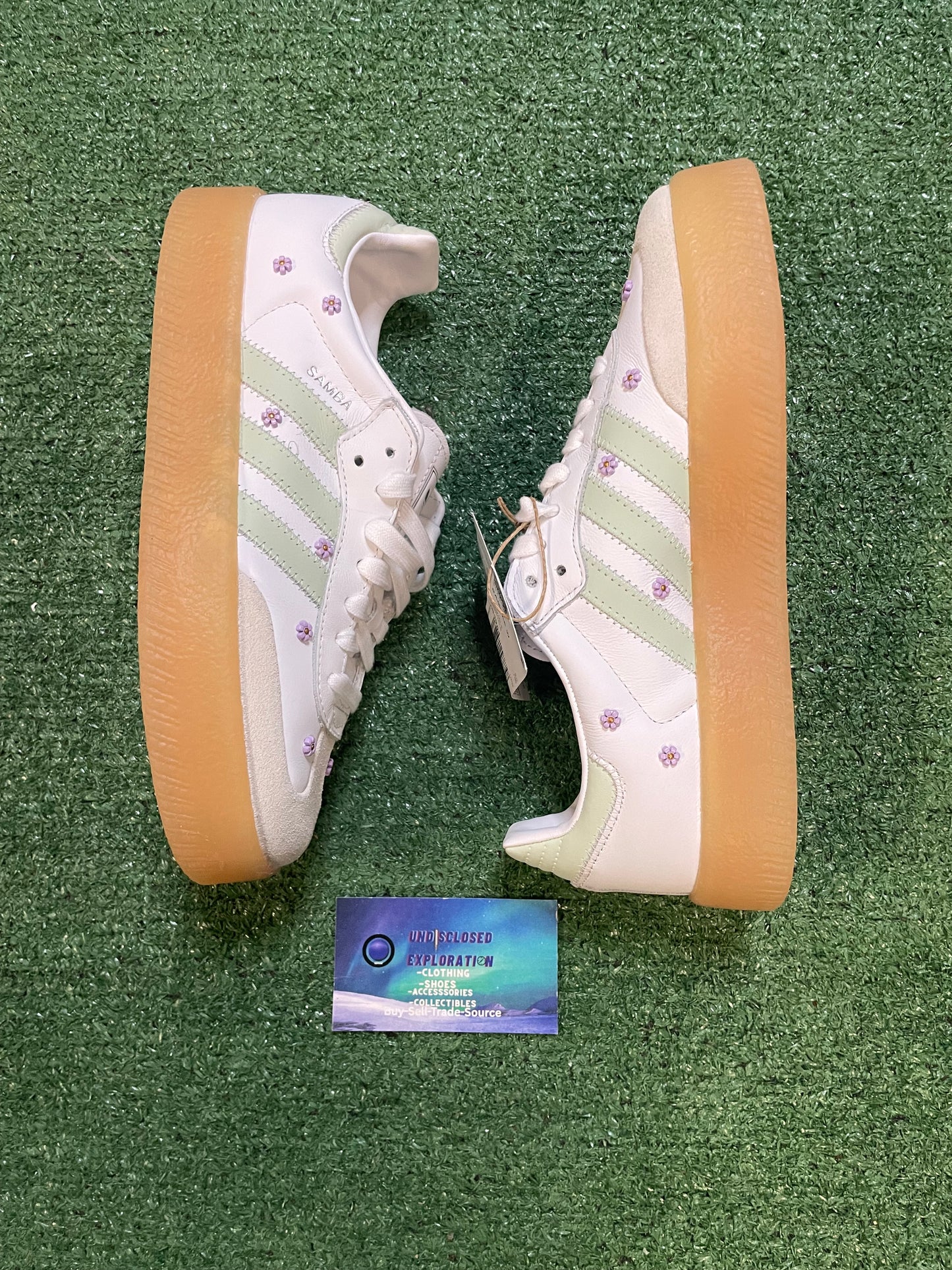 Adidas Sambae floral white linen green gum