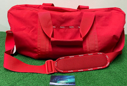 Supreme red duffle bag FW24