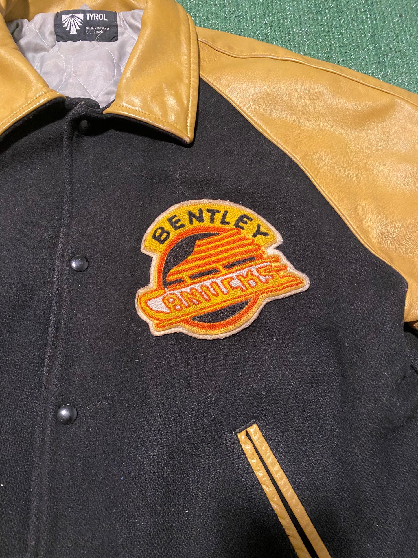 Vintage Bentley Canucks Leather Varsity Jacket