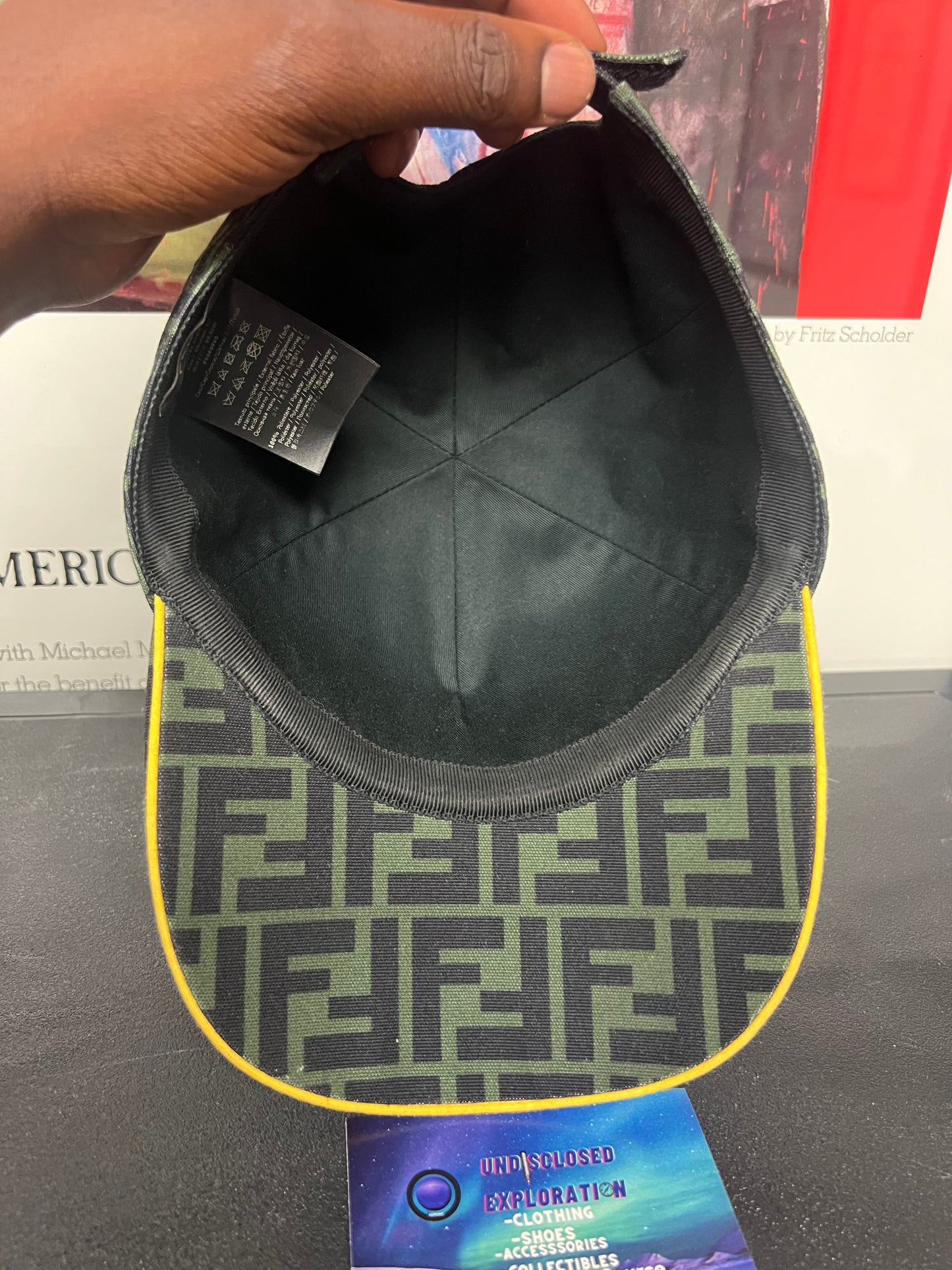 Fendi zucca FF green & black hat
