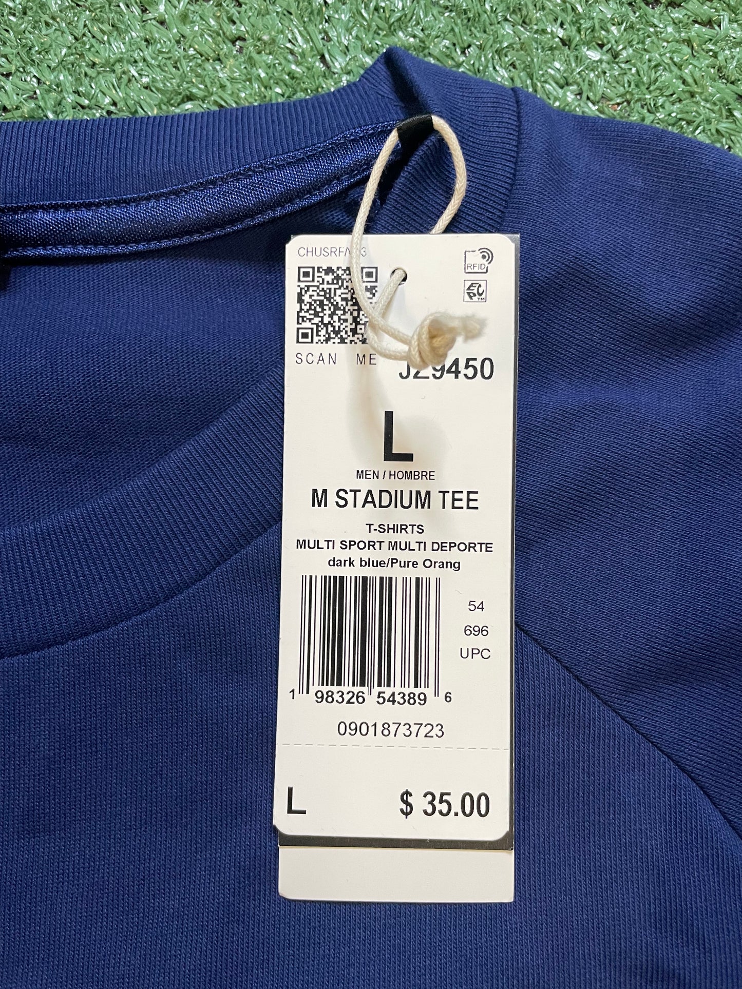 Adidas stadium dark blue tee