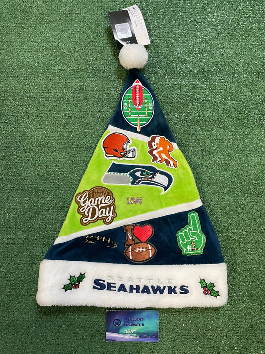 Seattle Seahawks embroidered Santa patch hat