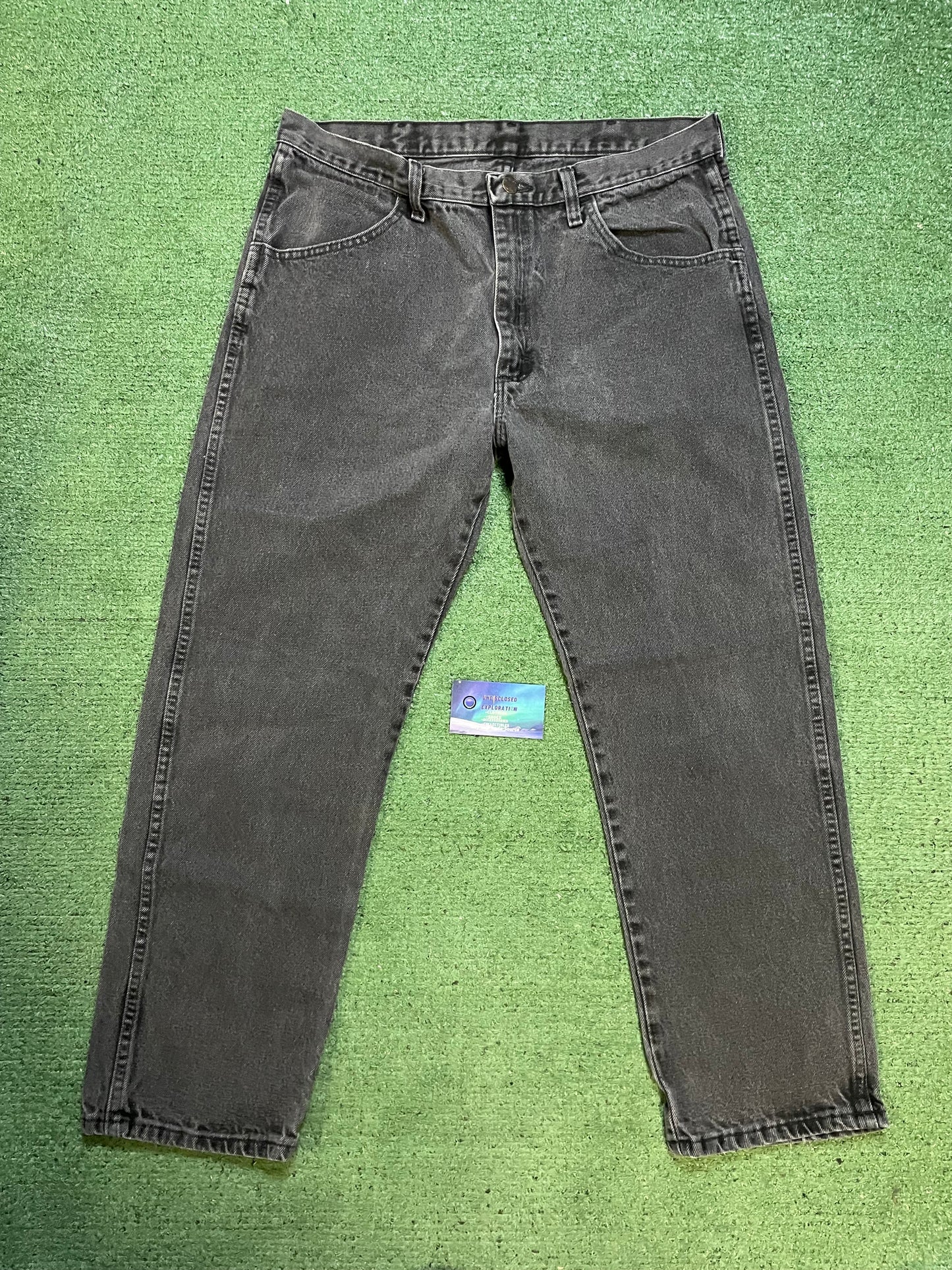 Black rustler black denim jeans