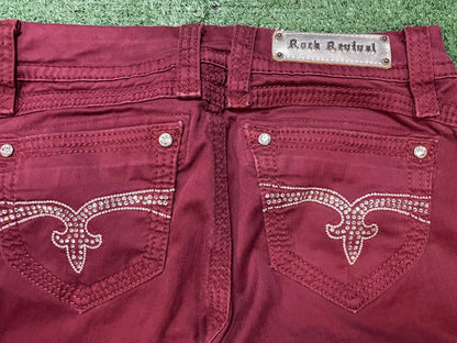 Rock Revival burgundy rhinestone jeans