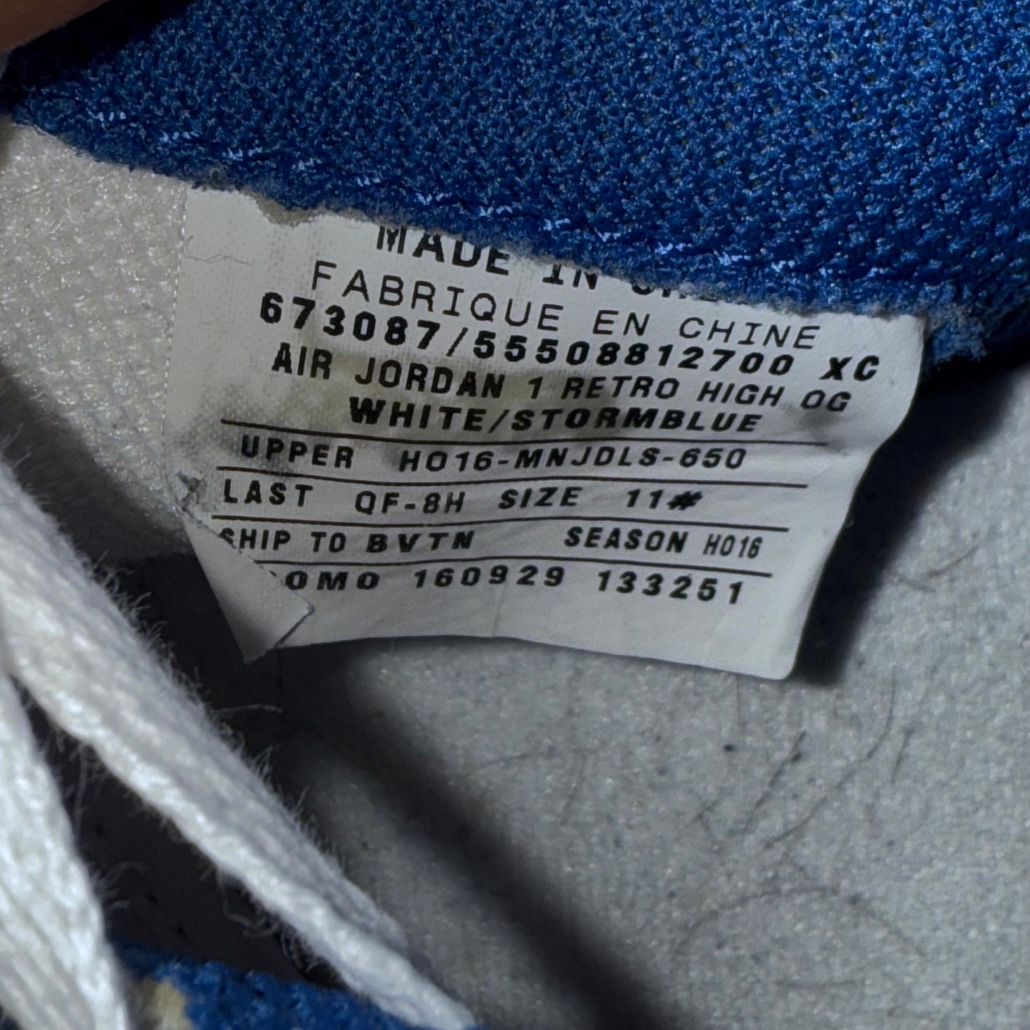 Jordan 1 High Sport Blue Promo Sample 11 Men/12.5 Women “Preowned”