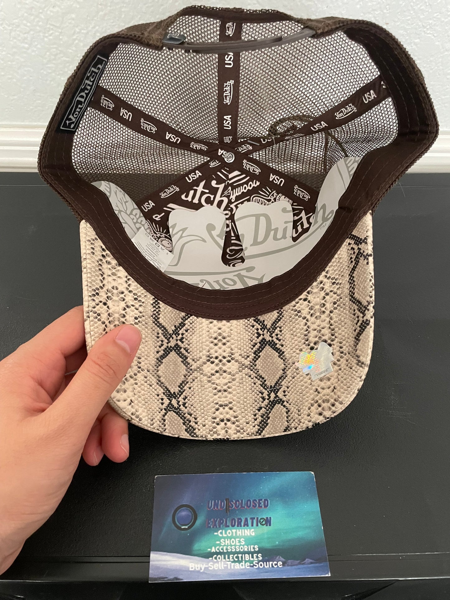 Von Dutch brown snakeskin hat