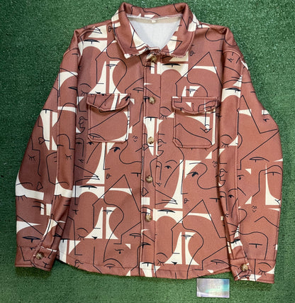 Abstract button up jacket