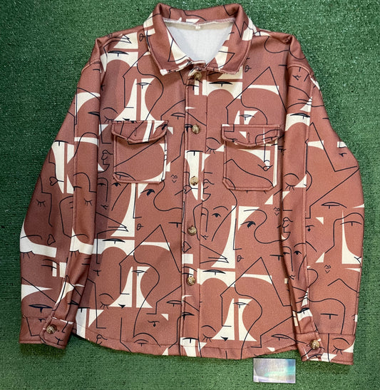 Abstract button up jacket