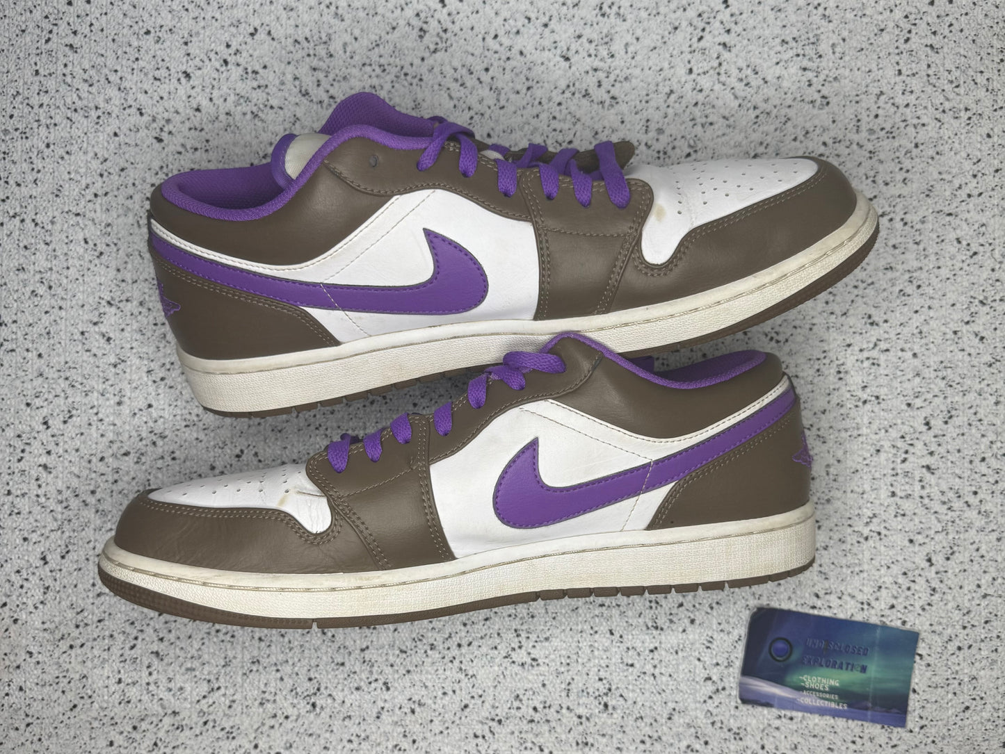 Jordan 1 Low Palomono Purple Mocha 13 Men/14.5 Women “Preowned”