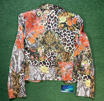Alberto Makali mixed animal print and floral blazer