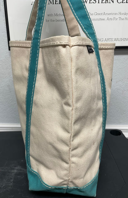 Vintage 1990s Land ends  blue and teal tote bag