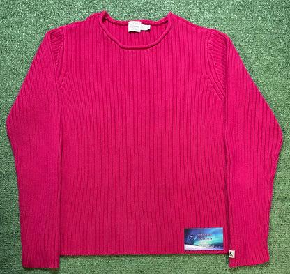 Calvin Klein jeans magenta ribbed crewneck
