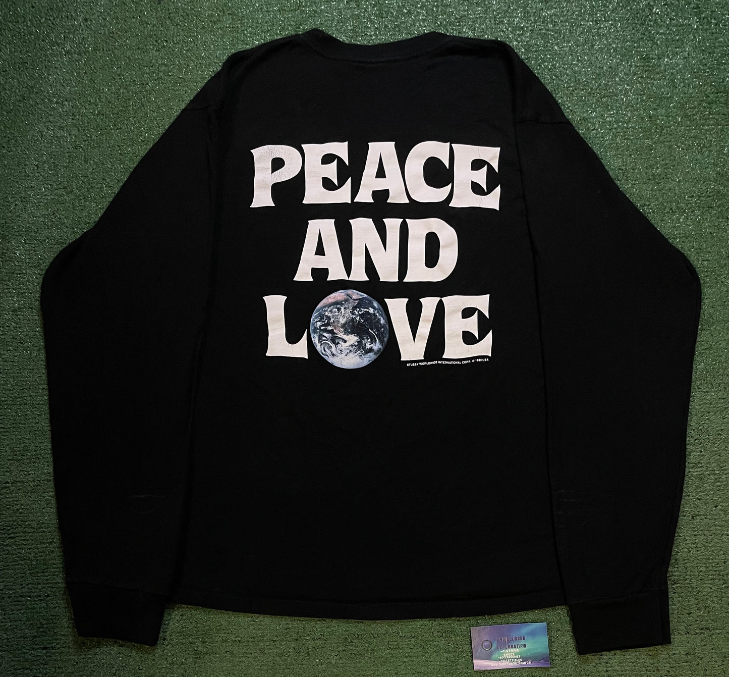 Stussy peace and love black longsleeve