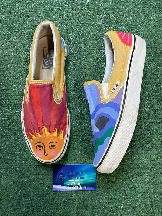 Vans hand painted slip ons size 7.5men/9women