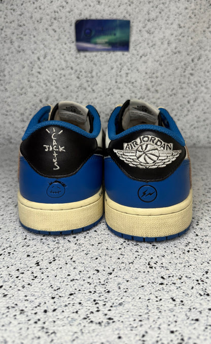 Jordan 1 Low Travis Scott Fragment 10 Men/11.5 Women “Preowned”