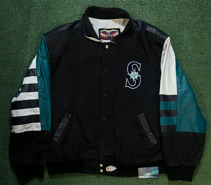 Vintage 1990s Seattle mariners Jeff Hamilton leather jacket