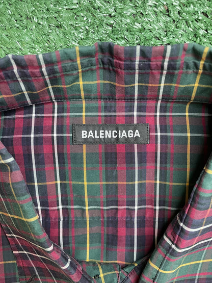 Balenciaga front logo flannel shirt 2019