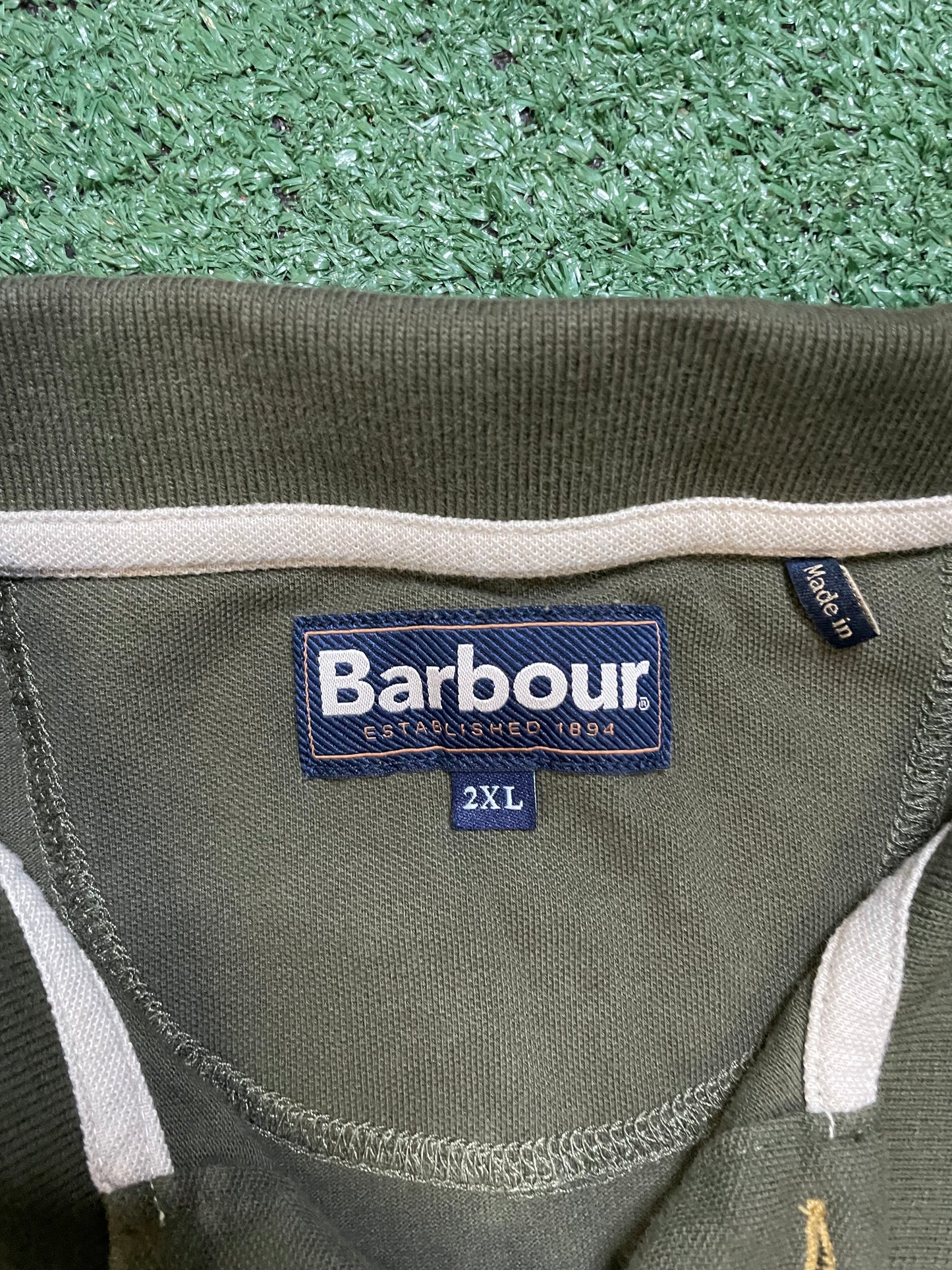 Barbour olive green polo