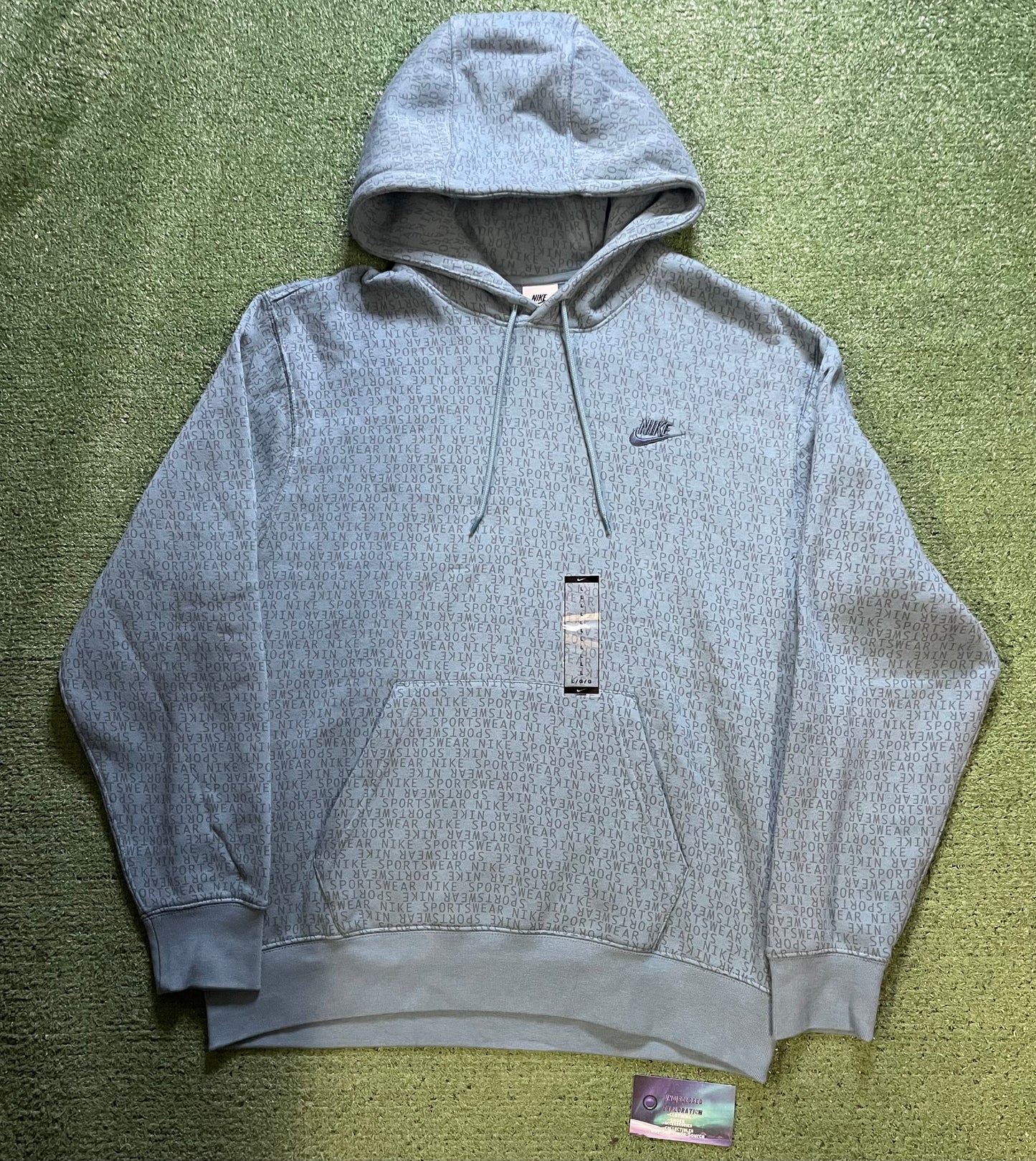 Nike Sportswear Club Fleece blue monogram hoodie