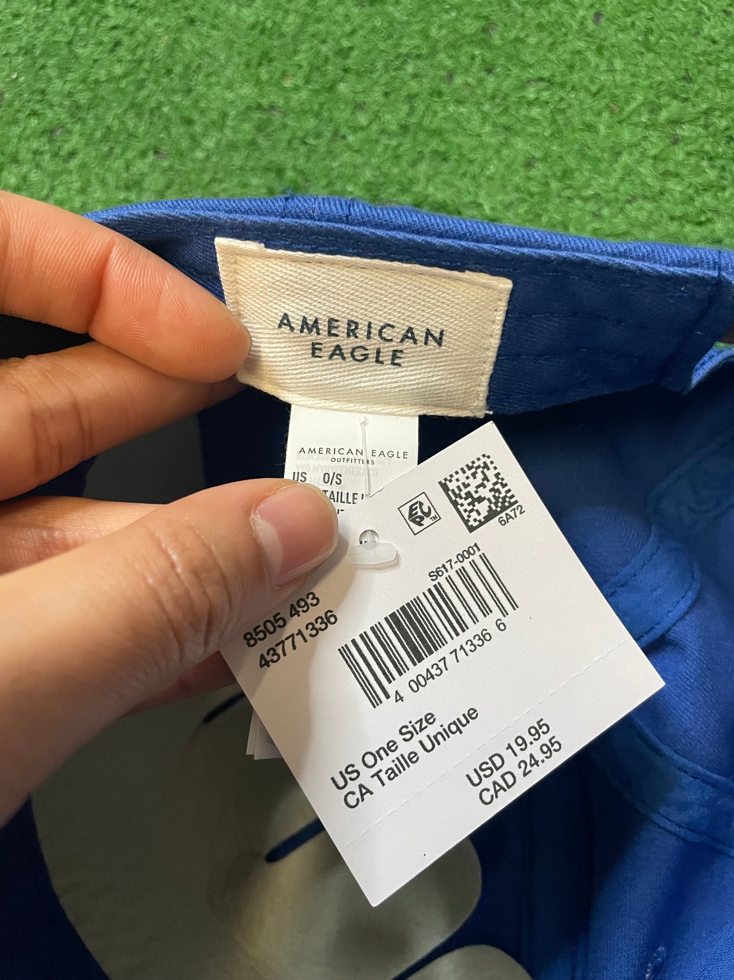 American Eagle AE iconic blue and white dad hat