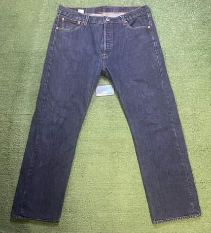 Levi’s 501 dark wash blue jeans
