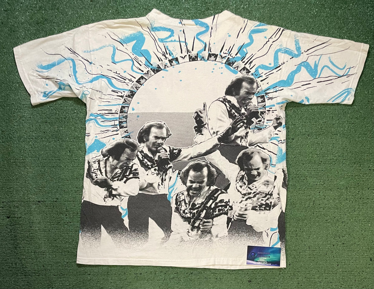 Vintage 1990s Neil Diamond in the round all over print tee