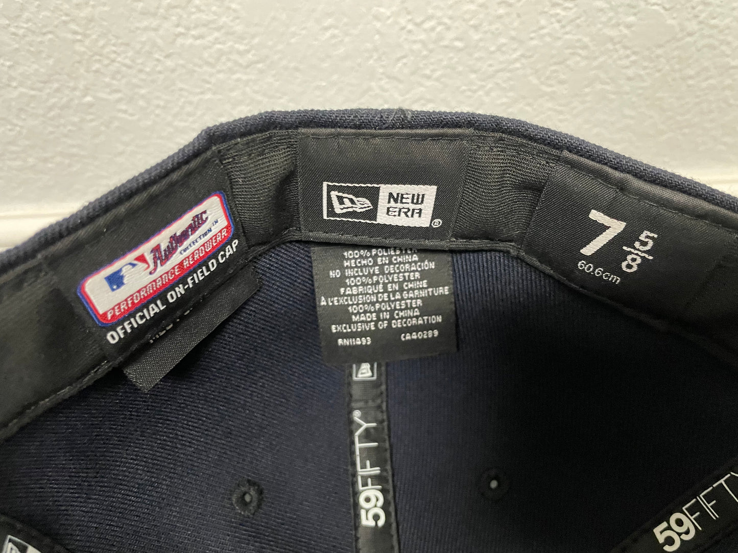 Atlanta Braves navy and red new era fitted hat