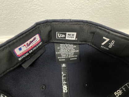 Atlanta Braves navy and red new era fitted hat