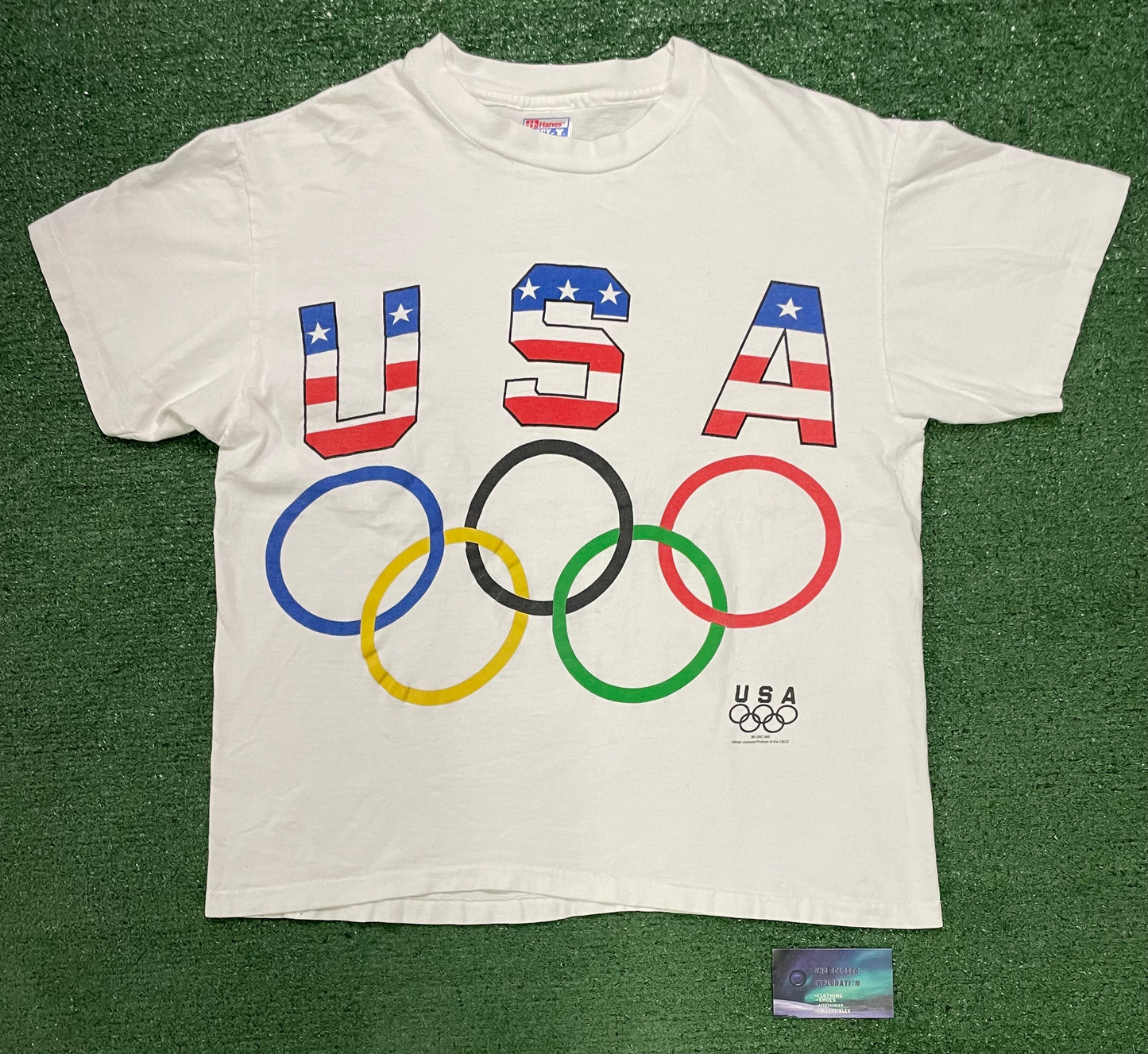 Vintage 1990s USA Olympic rings tee