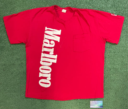 Vintage 1980s Marlboro spellout pocket tee