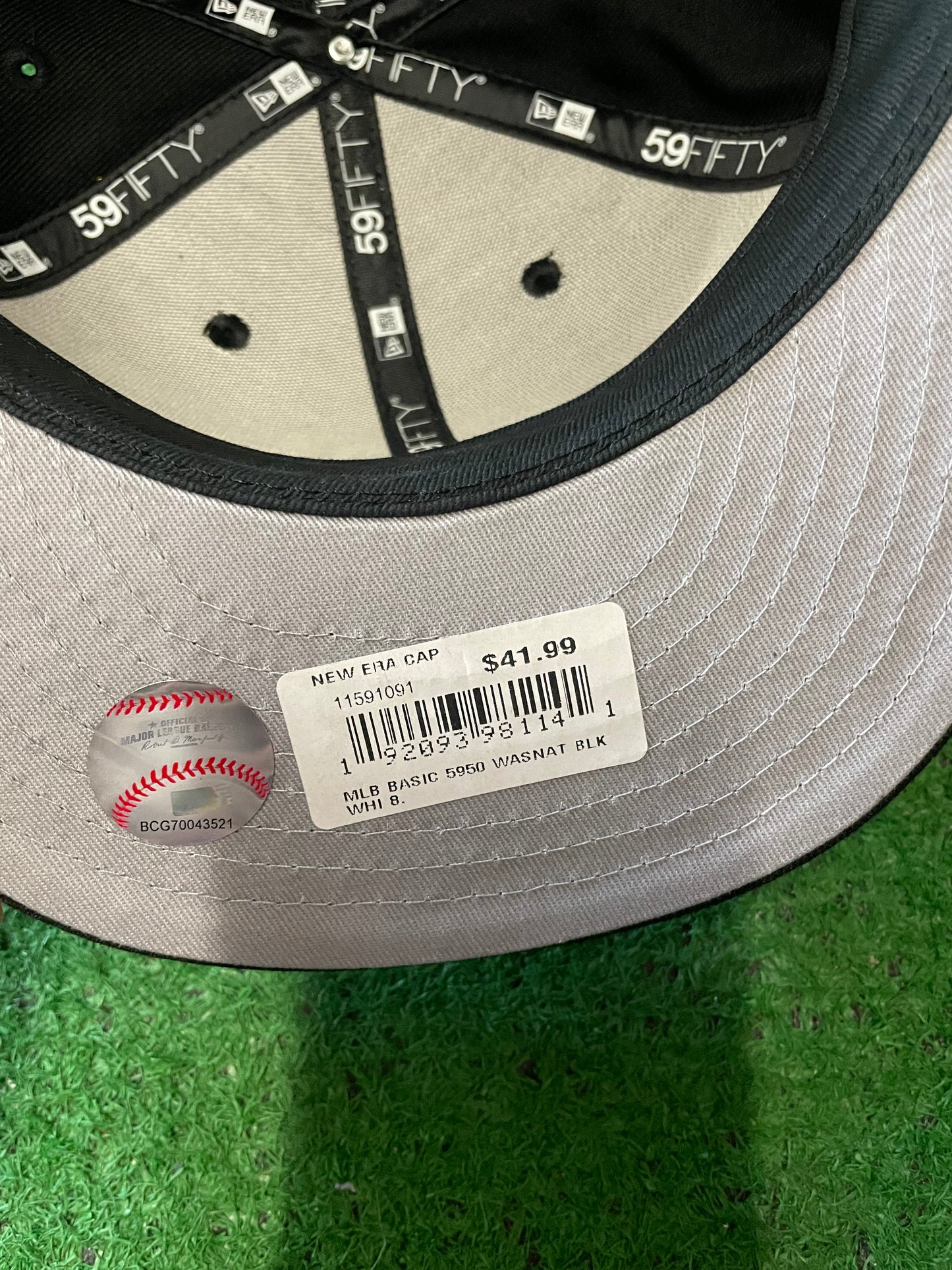 Washington nationals black white new era fitted hat