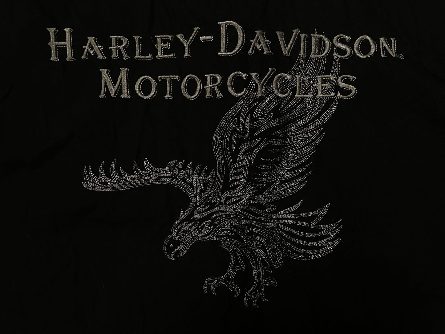 Vintage 1990s Harley Davidson eagle embroidered button up
