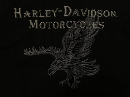 Vintage 1990s Harley Davidson eagle embroidered button up