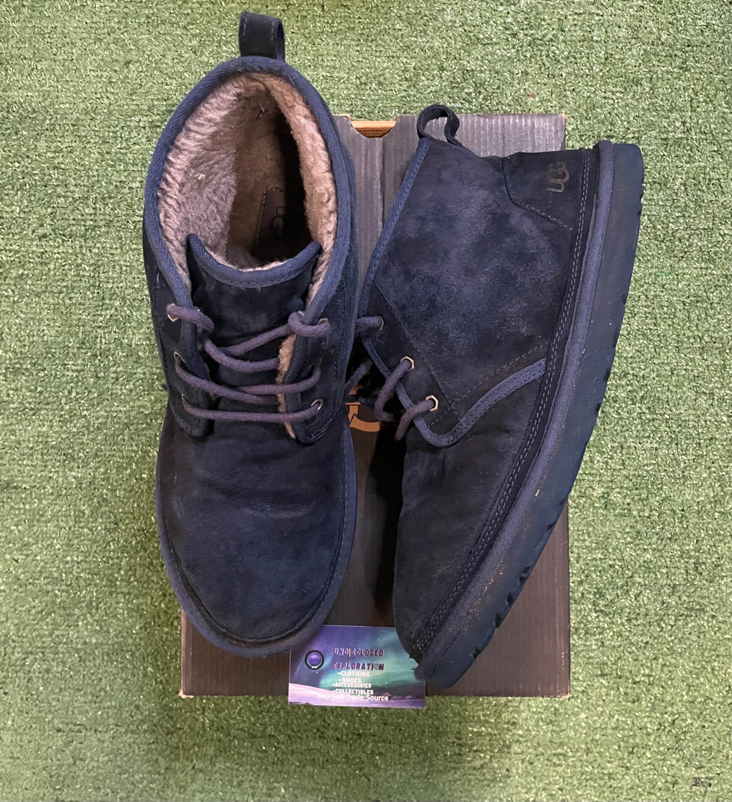 Ugg neumel navy boots Size 14men/15.5women
