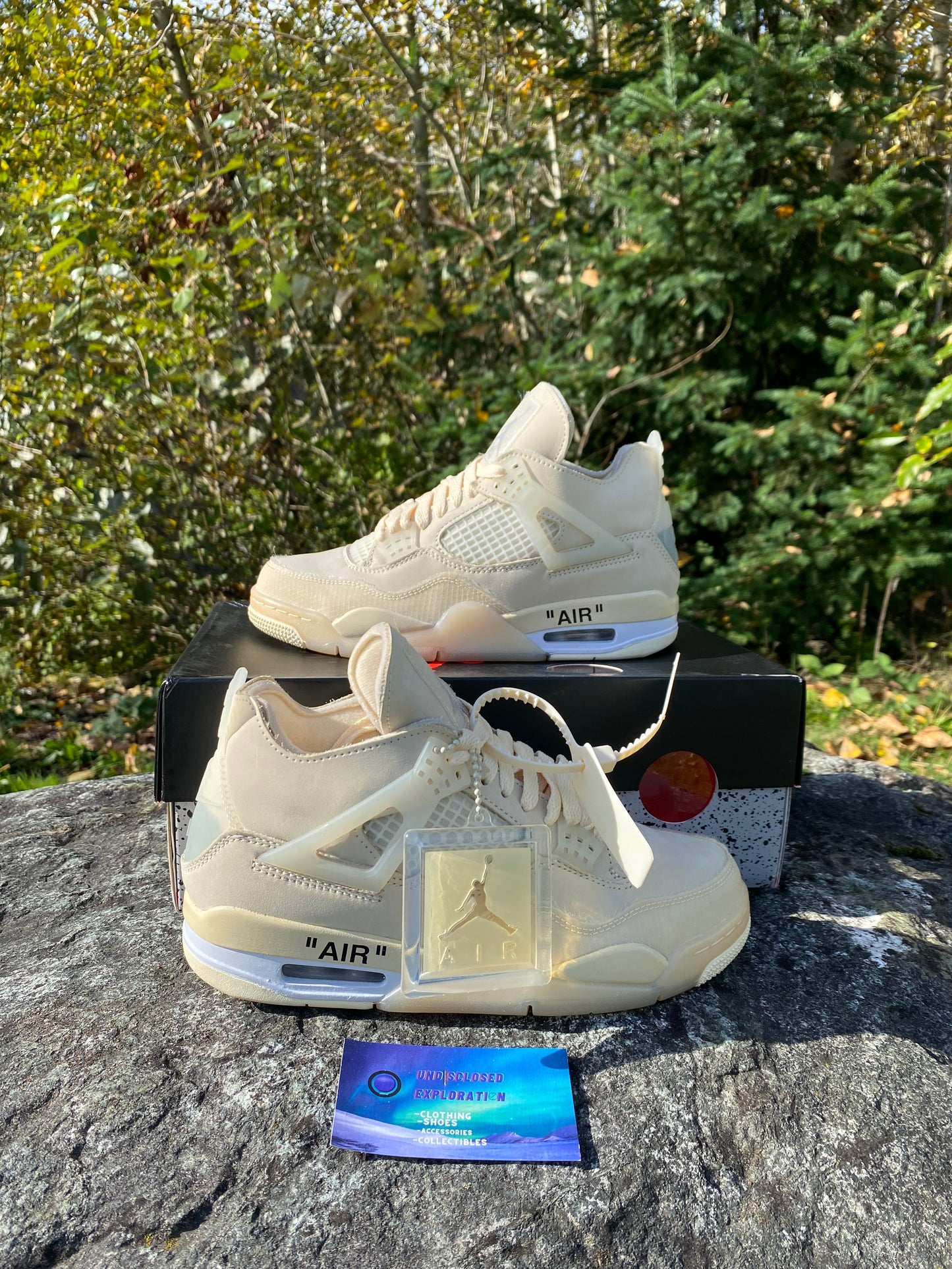 Off white sail jordan 4 size 5.5youth/7women