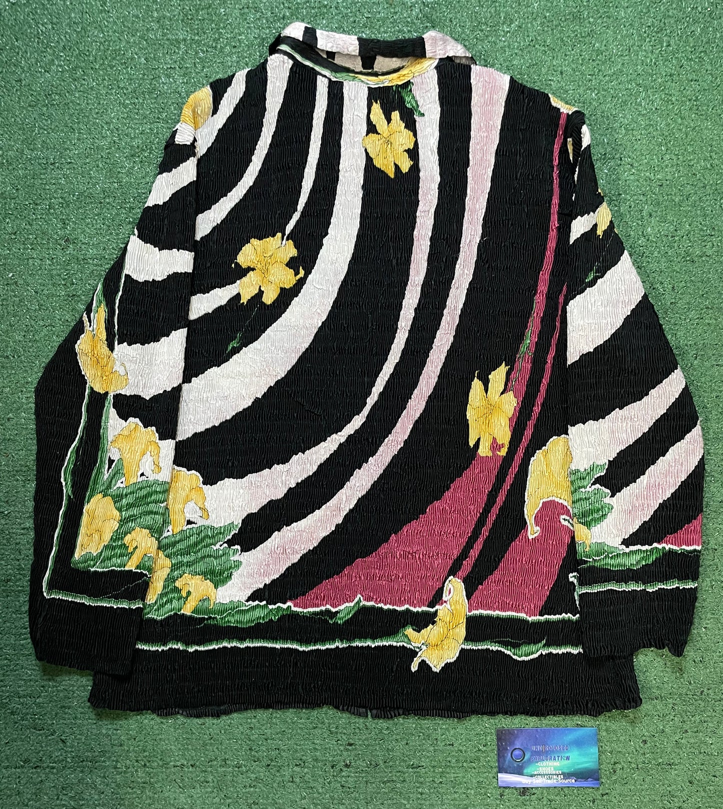 vintage 1990s Alberto Makali plissé button-up blouse