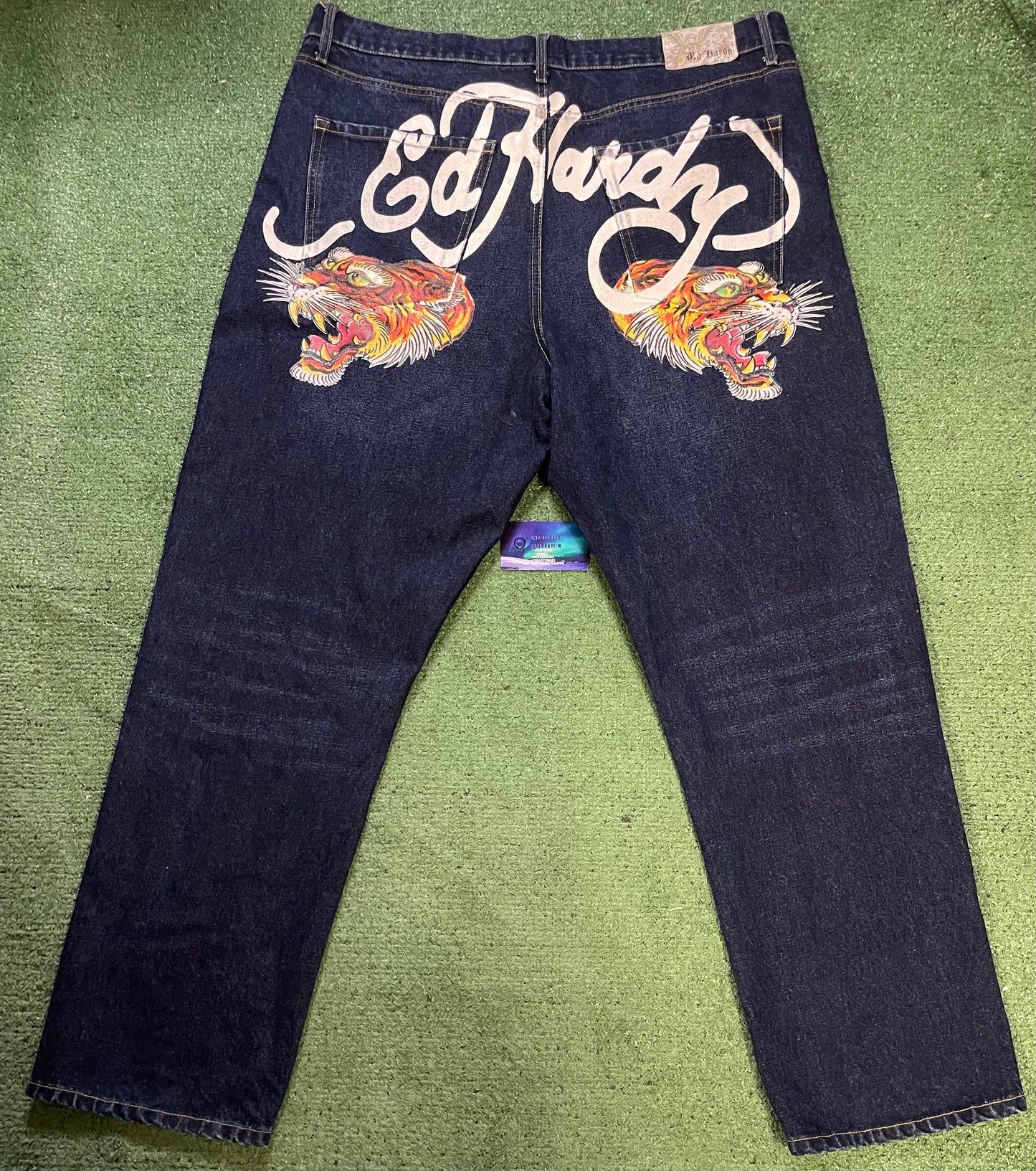 Ed Hardy dark blue tiger jeans