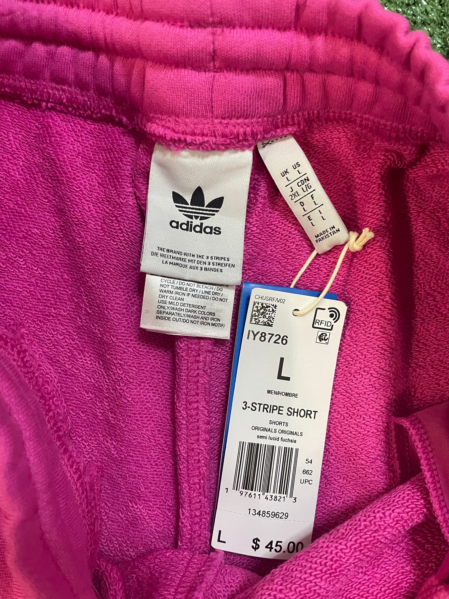 Adidas 3 stripe Fuchsia shorts