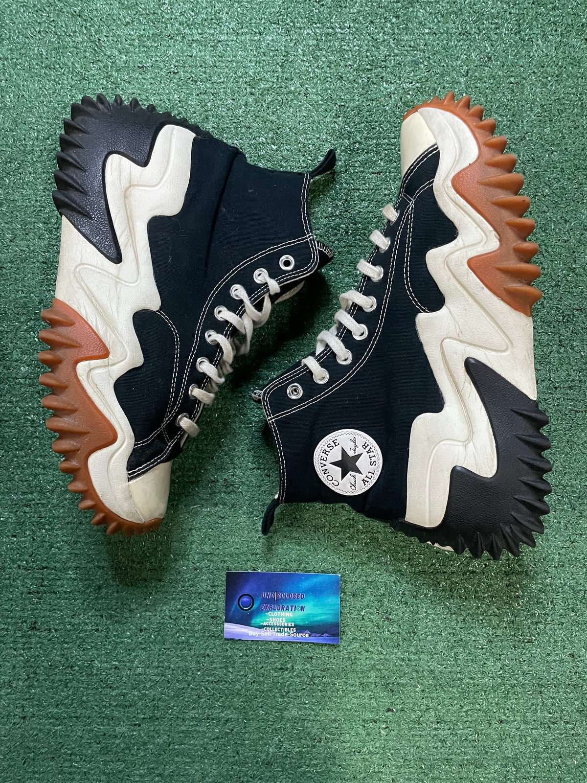 Converse run star motion black gum honey 10.5men/12women
