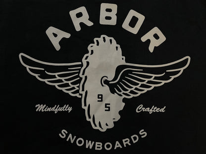 Arbor snowboards black and white tee