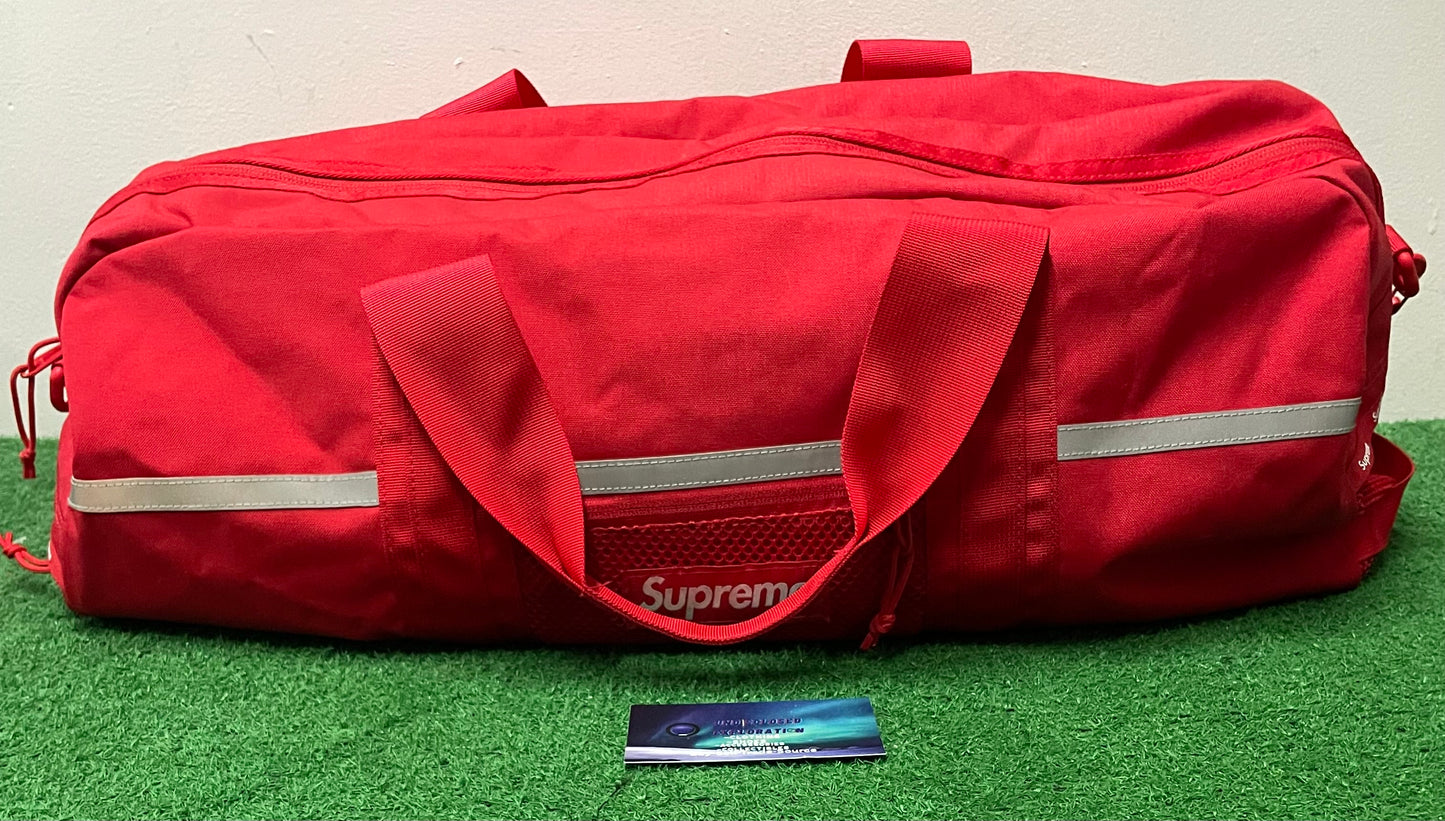 Supreme red duffle bag FW24