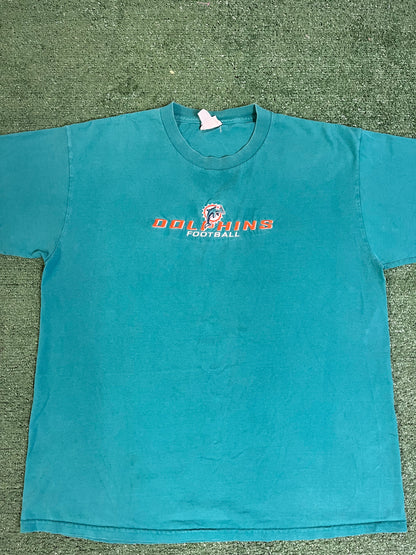 Vintage 1990s Miami dolphins embroidered tee