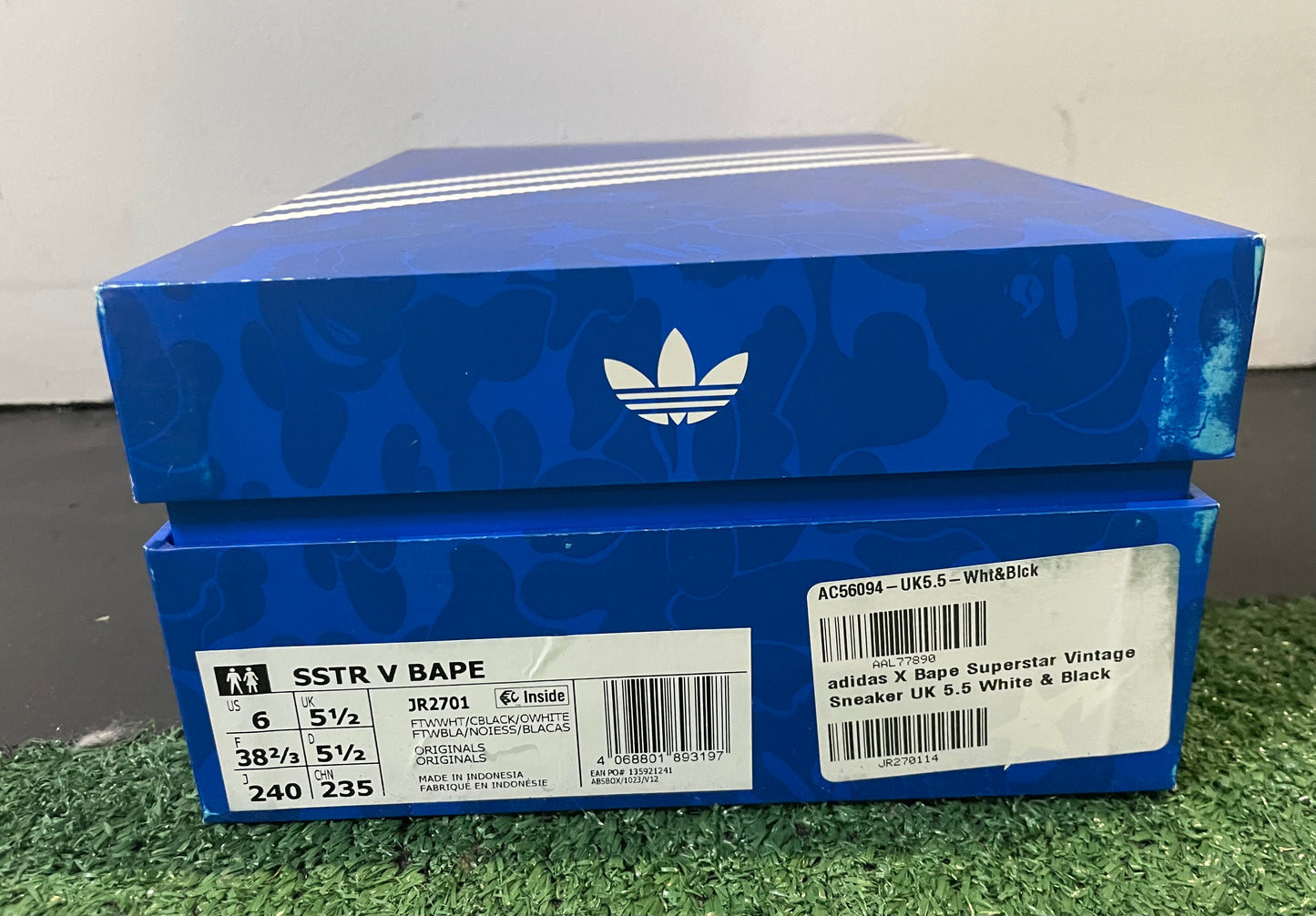 Adidas Superstar vintage white black X Bape