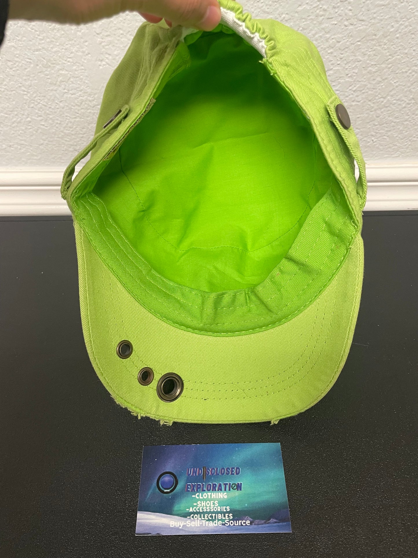 Lime green cadet studded hat