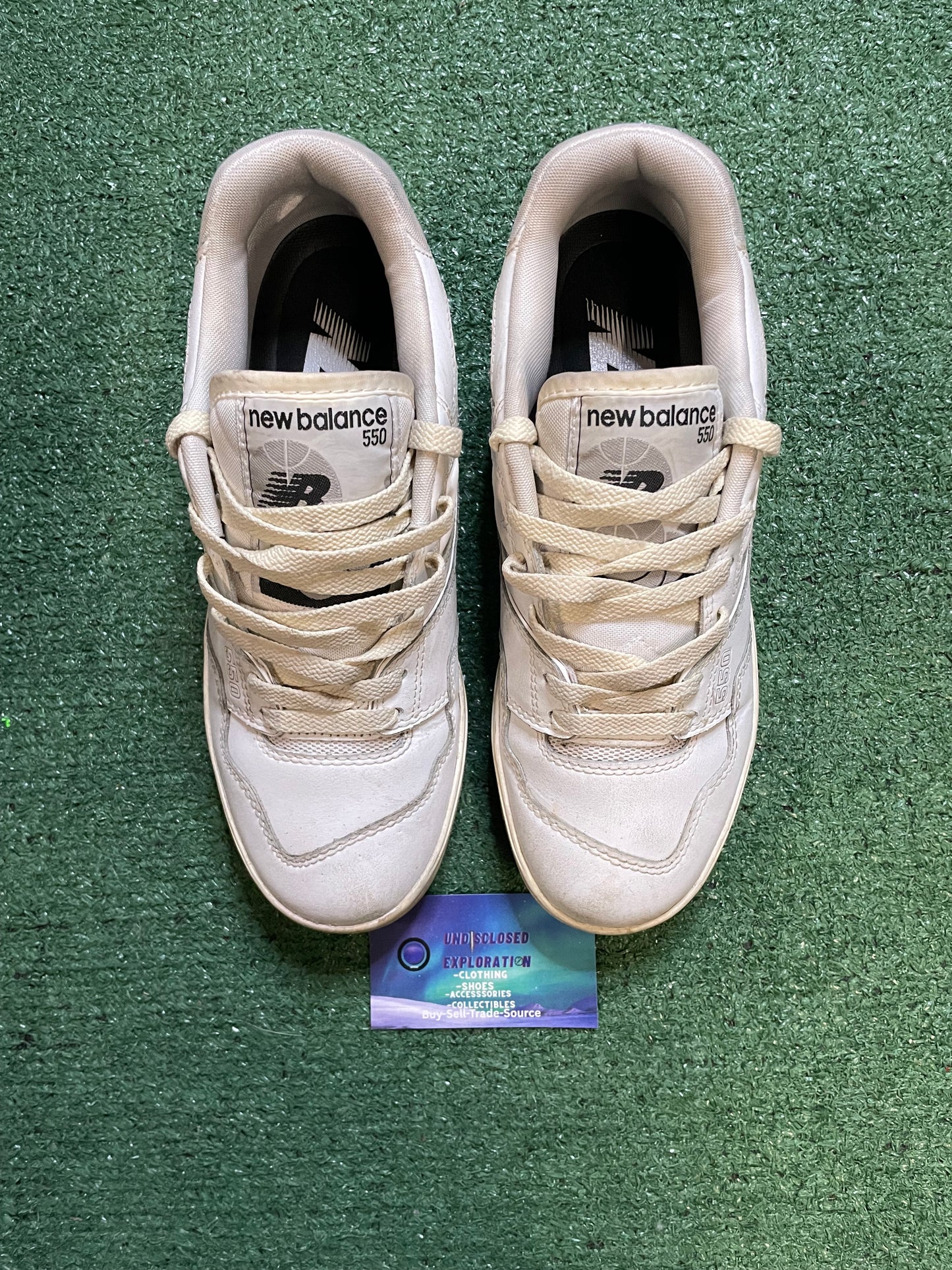 New Balance 550 triple white light grey size 8men/9.5women