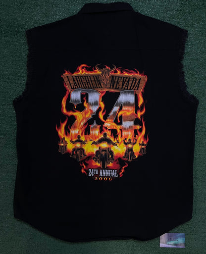 Vintage 2000s Laughlin Nevada 24 cutoff button up