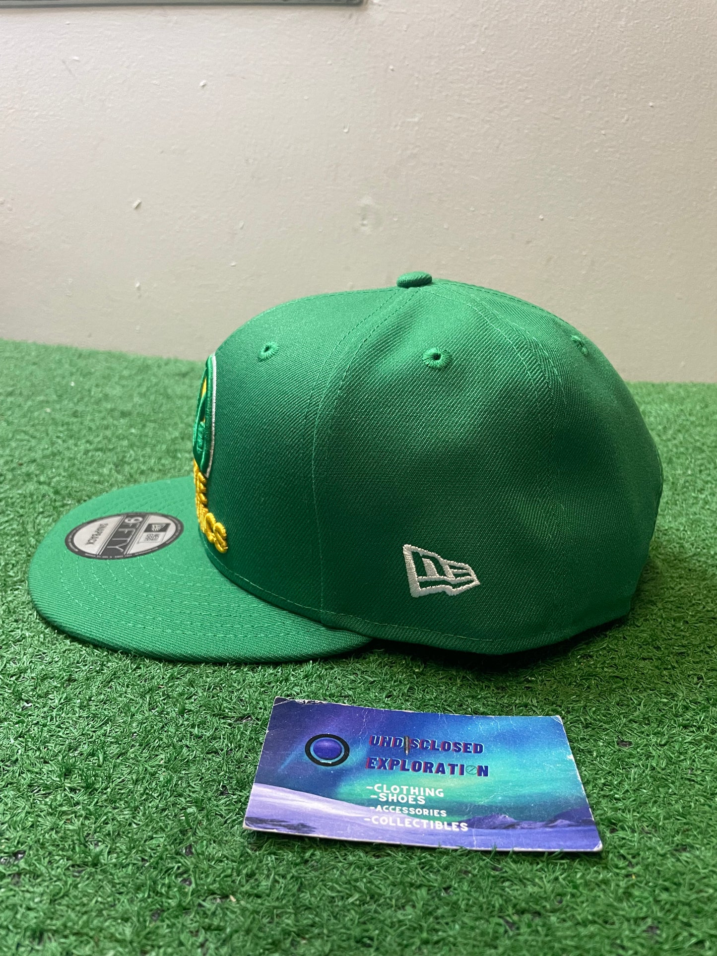 Seattle SuperSonics skyline green and yellow new era hat