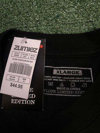 Vlone black & orange staple tee
