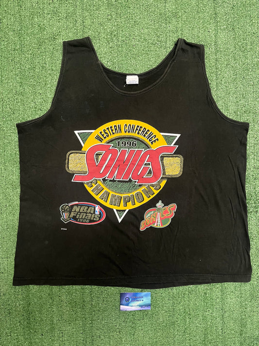 Vintage 1996 Seattle sonics western conference tank top