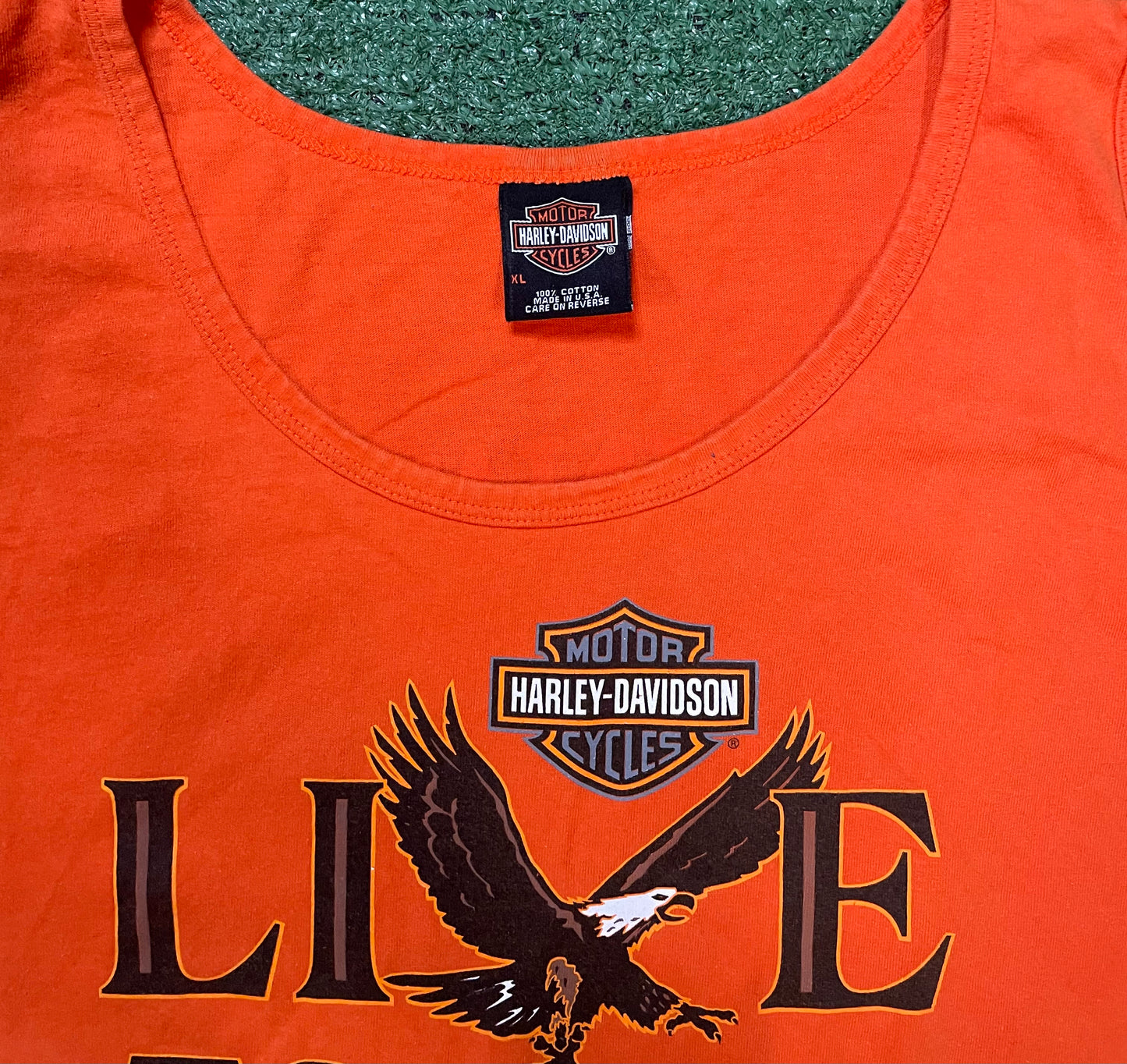 Vintage I like to ride Harley Davidson orange Tacoma tank top